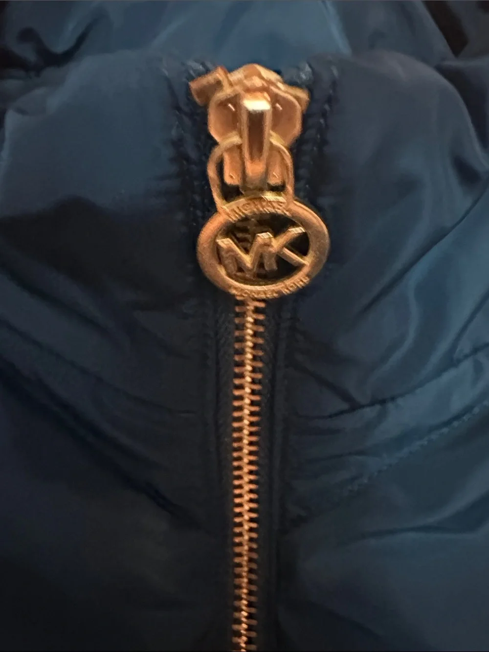 Blue Quilted Michael Kors Large Women's Puffer Vest - Sleeveless Jacket